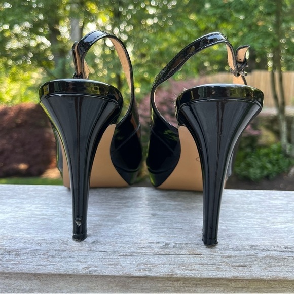 Circa Joan & David Luxe Precia Black Patent Leather Slingback Platform Heels 9M - Picture 14 of 16